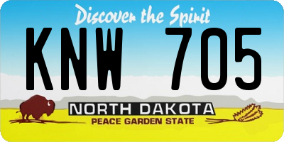 ND license plate KNW705