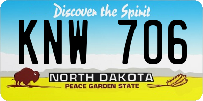 ND license plate KNW706