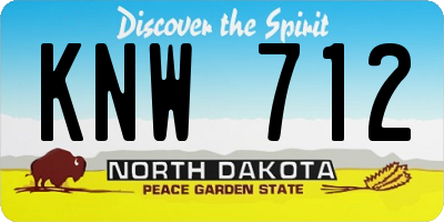 ND license plate KNW712
