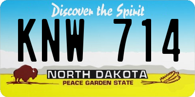 ND license plate KNW714