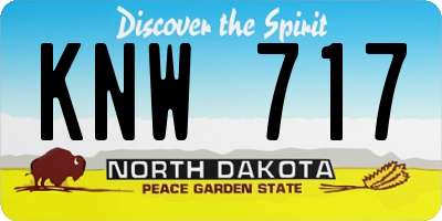 ND license plate KNW717