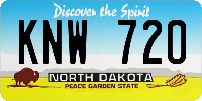ND license plate KNW720