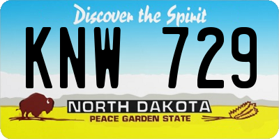 ND license plate KNW729