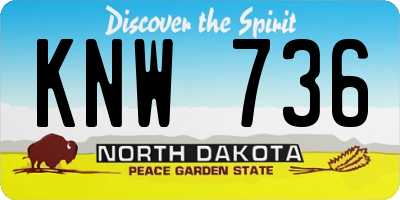 ND license plate KNW736