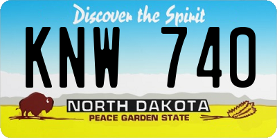 ND license plate KNW740