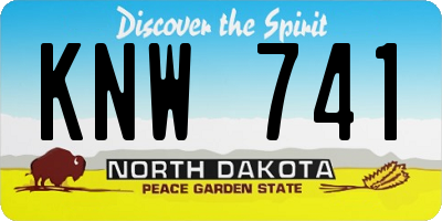 ND license plate KNW741