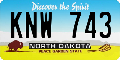 ND license plate KNW743