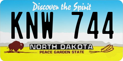 ND license plate KNW744