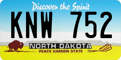 ND license plate KNW752