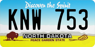 ND license plate KNW753