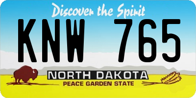 ND license plate KNW765