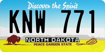 ND license plate KNW771