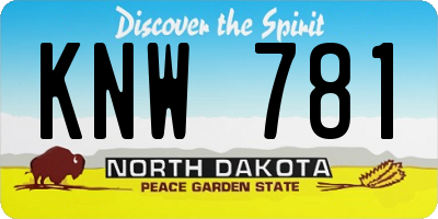 ND license plate KNW781