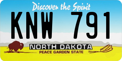 ND license plate KNW791