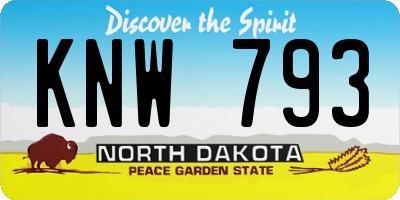 ND license plate KNW793