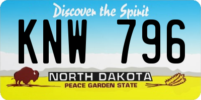 ND license plate KNW796
