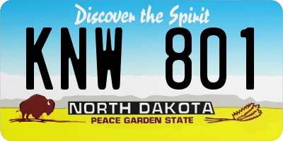 ND license plate KNW801