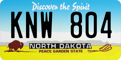 ND license plate KNW804