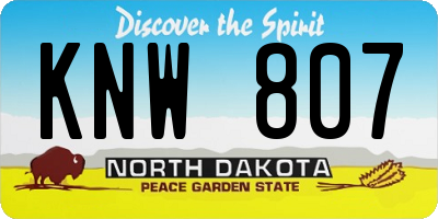 ND license plate KNW807