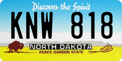 ND license plate KNW818