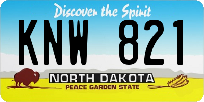 ND license plate KNW821
