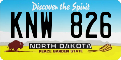 ND license plate KNW826