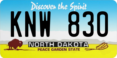 ND license plate KNW830