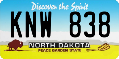 ND license plate KNW838