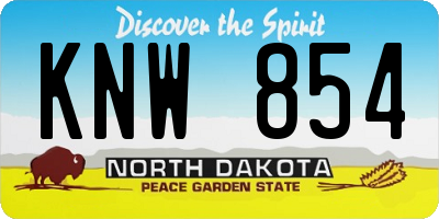 ND license plate KNW854