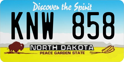 ND license plate KNW858