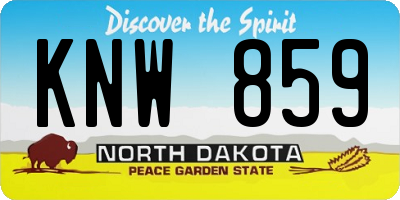ND license plate KNW859