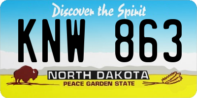 ND license plate KNW863