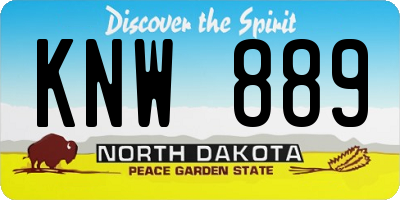 ND license plate KNW889