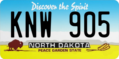 ND license plate KNW905