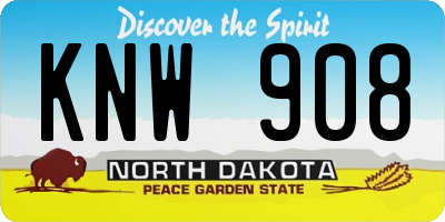 ND license plate KNW908