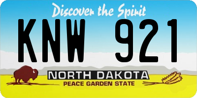 ND license plate KNW921