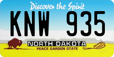 ND license plate KNW935