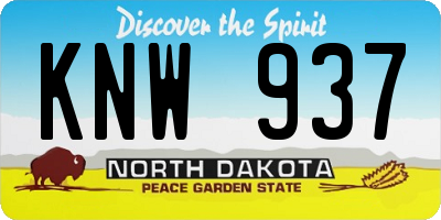 ND license plate KNW937