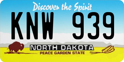 ND license plate KNW939
