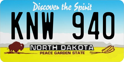 ND license plate KNW940