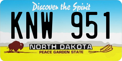 ND license plate KNW951