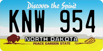 ND license plate KNW954