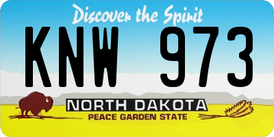 ND license plate KNW973