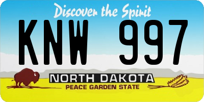 ND license plate KNW997