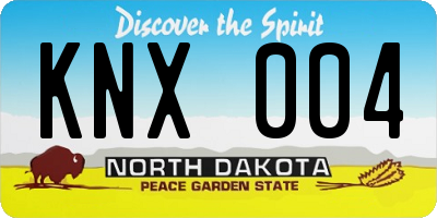 ND license plate KNX004
