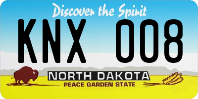 ND license plate KNX008