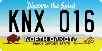 ND license plate KNX016