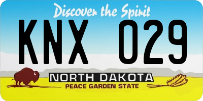 ND license plate KNX029