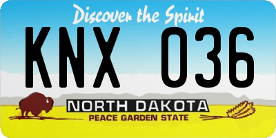 ND license plate KNX036