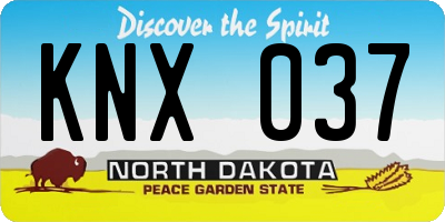 ND license plate KNX037